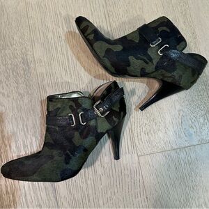 Nine West Camouflage Heeled Ankle Boots